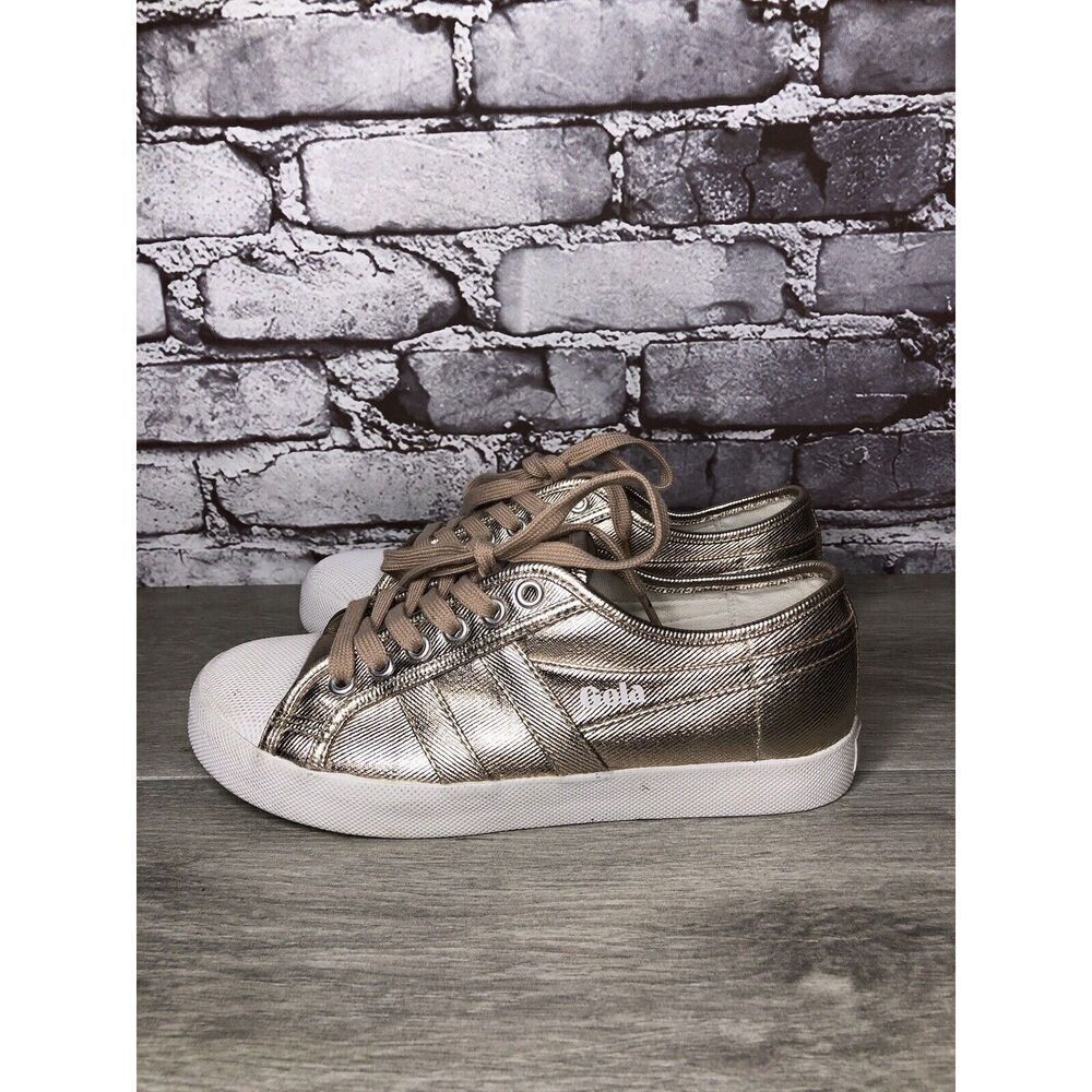 Gola Coaster CLA029 Metallic Rose Gold Textile Casual Lace Sneakers Women 37EU/6